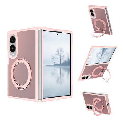 For Galaxy Z Fold8 5G Skin Feel Rotating Holder Magnetic Phone Case - Pink - EDA009867201C
