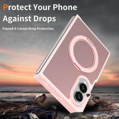 For Galaxy Z Fold8 5G Skin Feel Rotating Holder Magnetic Phone Case - Pink - EDA009867201C