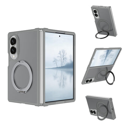For Galaxy Z Fold8 Ultra 5G Skin Feel Rotating Holder Magnetic Phone Case - Dark Grey - EDA009867202E