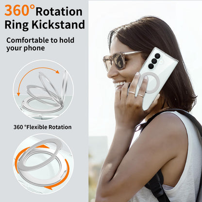 For Galaxy Z Fold8 Ultra 5G Scratch-proof Transparent Rotating Holder Magnetic Phone Case - Default - EDA009867302