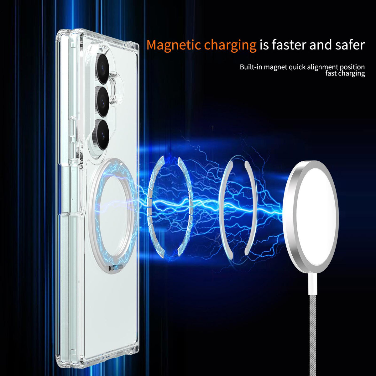 For Galaxy Z Fold8 Ultra 5G Scratch-proof Transparent Rotating Holder Magnetic Phone Case - Default - EDA009867302