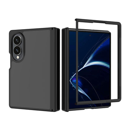 For Galaxy Z Fold8 5G Skin Feel Contrast Color TPU Hybrid PC Phone Case with Hinge Cover - Black - EDA009867501A