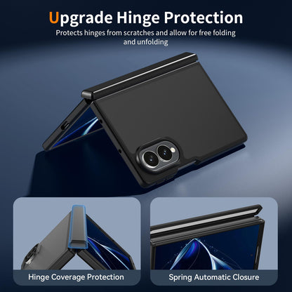 For Galaxy Z Fold8 5G Skin Feel Contrast Color TPU Hybrid PC Phone Case with Hinge Cover - Black - EDA009867501A