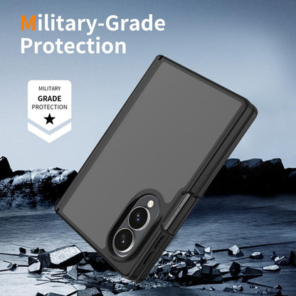 For Galaxy Z Fold8 5G Skin Feel Contrast Color TPU Hybrid PC Phone Case with Hinge Cover - Black - EDA009867501A