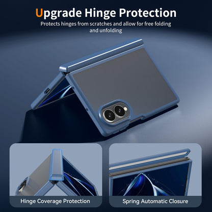 For Galaxy Z Fold8 5G Skin Feel Contrast Color TPU Hybrid PC Phone Case with Hinge Cover - Blue - EDA009867501B