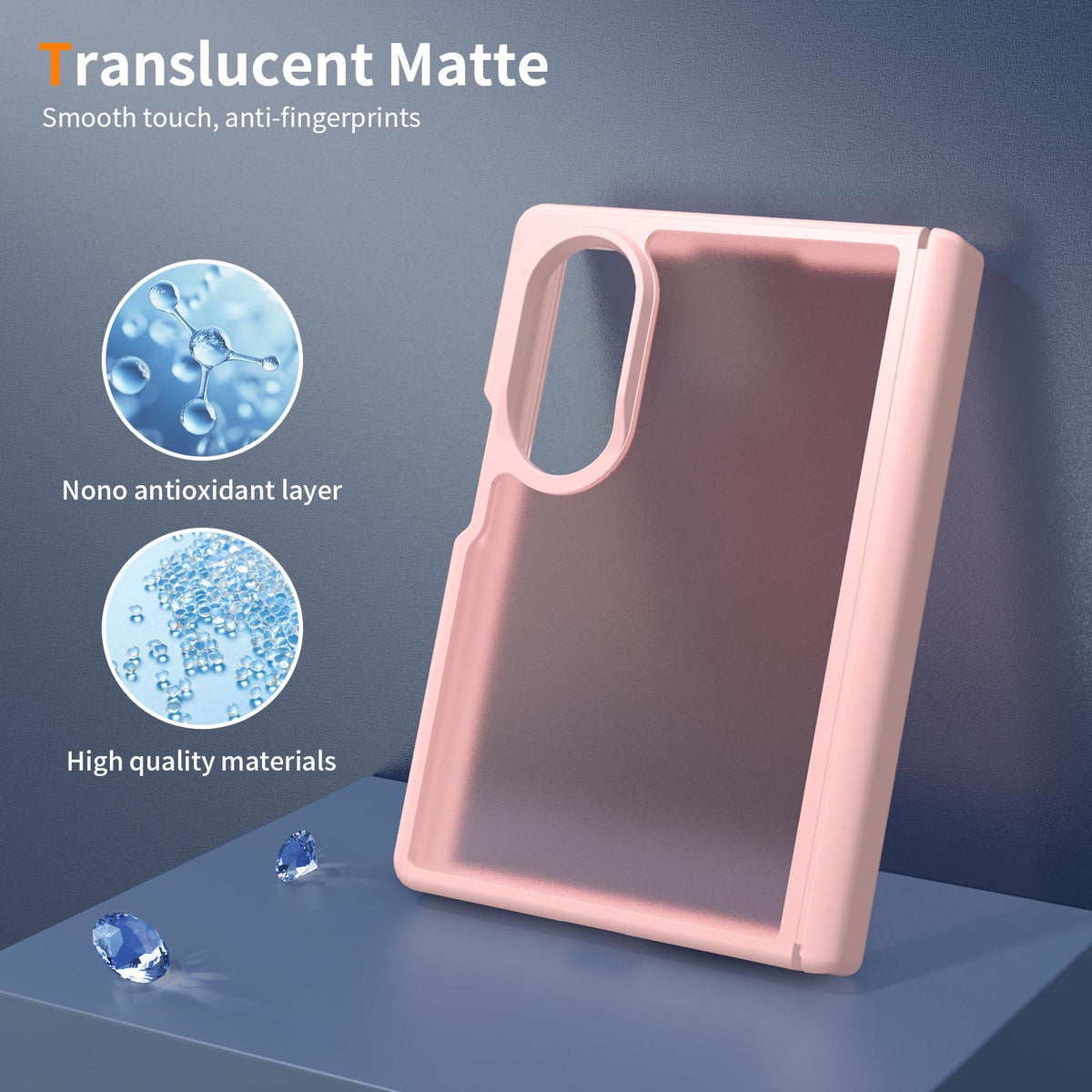 For Galaxy Z Fold8 5G Skin Feel Contrast Color TPU Hybrid PC Phone Case with Hinge Cover - Pink - EDA009867501C