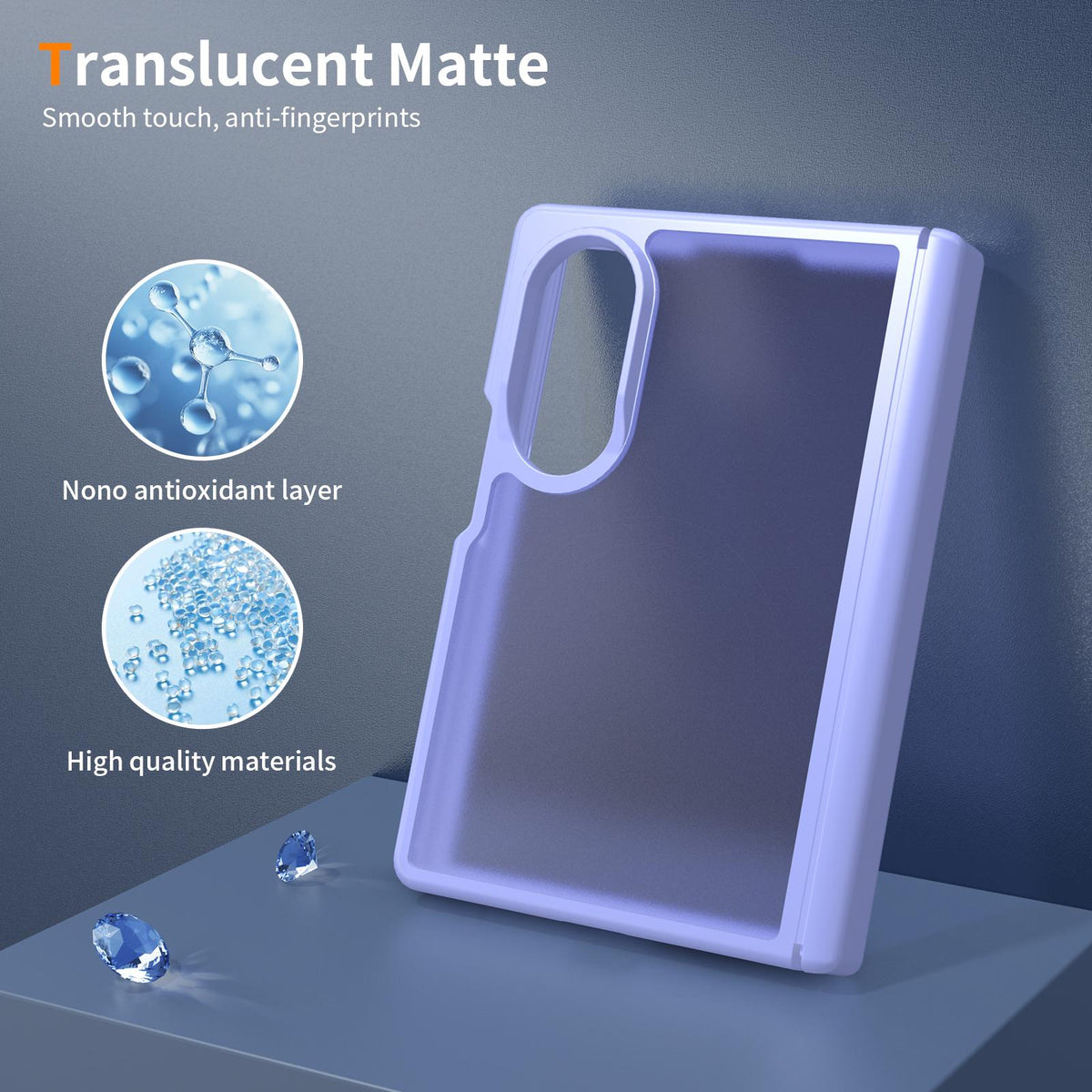 For Galaxy Z Fold8 5G Skin Feel Contrast Color TPU Hybrid PC Phone Case with Hinge Cover - Purple - EDA009867501D