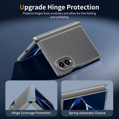 For Galaxy Z Fold8 5G Skin Feel Contrast Color TPU Hybrid PC Phone Case with Hinge Cover - Dark Grey - EDA009867501E