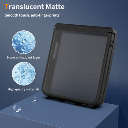 For Galaxy Z Flip8 5G Skin Feel Contrast Color TPU Hybrid PC Phone Case with Hinge Cover - Black - EDA009867503A