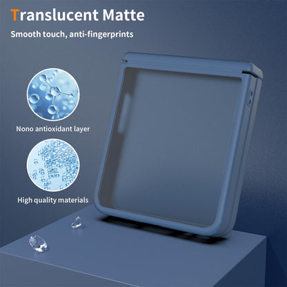 For Galaxy Z Flip8 5G Skin Feel Contrast Color TPU Hybrid PC Phone Case with Hinge Cover - Blue - EDA009867503B