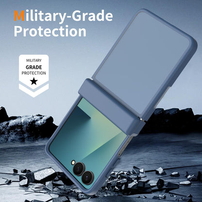 For Galaxy Z Flip8 5G Skin Feel Contrast Color TPU Hybrid PC Phone Case with Hinge Cover - Blue - EDA009867503B