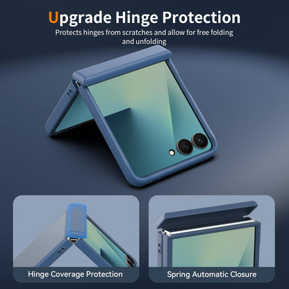 For Galaxy Z Flip8 5G Skin Feel Contrast Color TPU Hybrid PC Phone Case with Hinge Cover - Blue - EDA009867503B