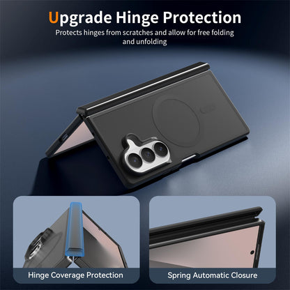 For Galaxy Z Fold8 Ultra 5G Skin Feel TPU Hybrid PC Magnetic Phone Case with Hinge Cover - Black - EDA009867902A