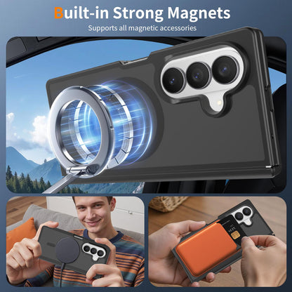 For Galaxy Z Fold8 Ultra 5G Skin Feel TPU Hybrid PC Magnetic Phone Case with Hinge Cover - Black - EDA009867902A
