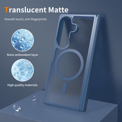 For Galaxy Z Fold8 Ultra 5G Skin Feel TPU Hybrid PC Magnetic Phone Case with Hinge Cover - Blue - EDA009867902B
