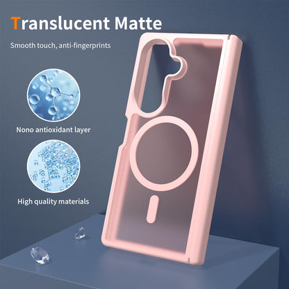For Galaxy Z Fold8 Ultra 5G Skin Feel TPU Hybrid PC Magnetic Phone Case with Hinge Cover - Pink - EDA009867902C