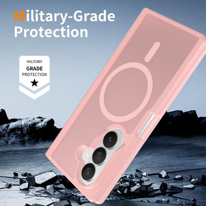 For Galaxy Z Fold8 Ultra 5G Skin Feel TPU Hybrid PC Magnetic Phone Case with Hinge Cover - Pink - EDA009867902C