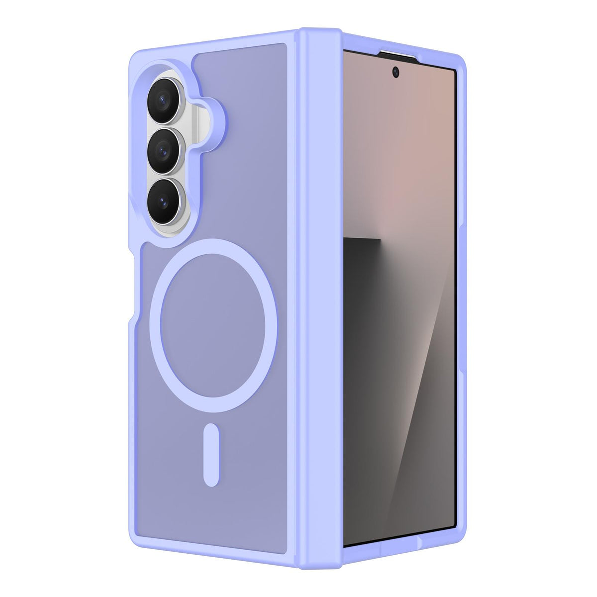 For Galaxy Z Fold8 Ultra 5G Skin Feel TPU Hybrid PC Magnetic Phone Case with Hinge Cover - Purple - EDA009867902D
