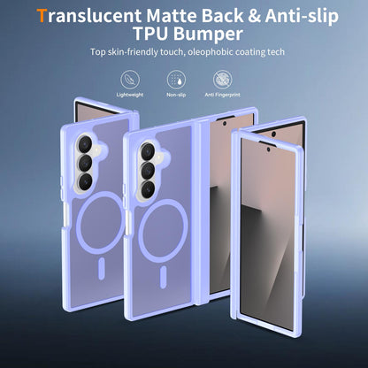 For Galaxy Z Fold8 Ultra 5G Skin Feel TPU Hybrid PC Magnetic Phone Case with Hinge Cover - Purple - EDA009867902D