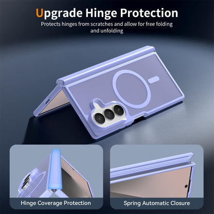 For Galaxy Z Fold8 Ultra 5G Skin Feel TPU Hybrid PC Magnetic Phone Case with Hinge Cover - Purple - EDA009867902D
