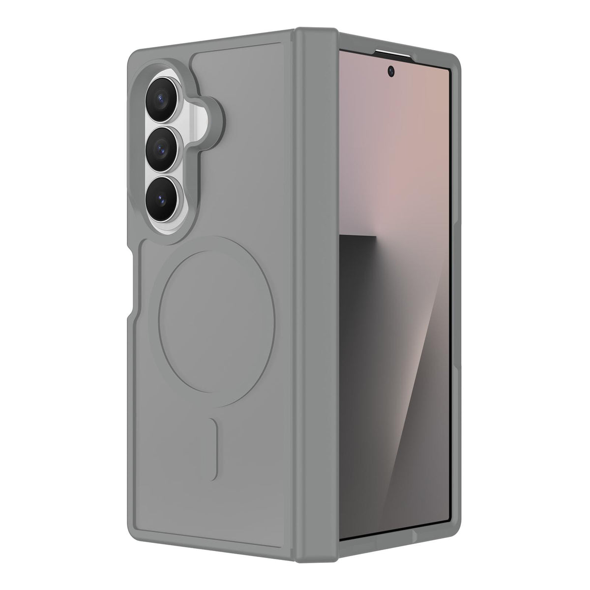 For Galaxy Z Fold8 Ultra 5G Skin Feel TPU Hybrid PC Magnetic Phone Case with Hinge Cover - Dark Grey - EDA009867902E