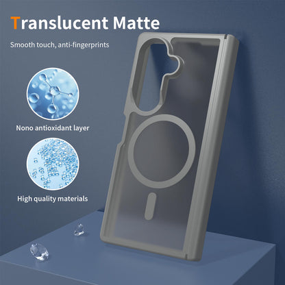 For Galaxy Z Fold8 Ultra 5G Skin Feel TPU Hybrid PC Magnetic Phone Case with Hinge Cover - Dark Grey - EDA009867902E