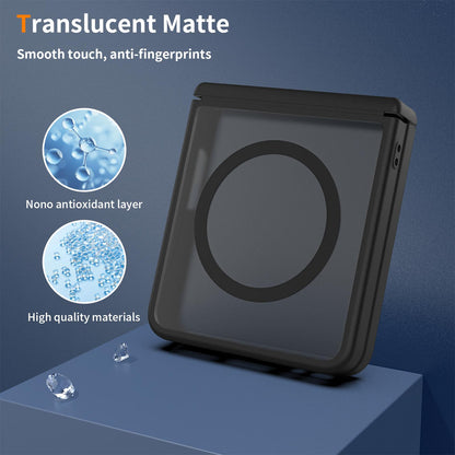 For Galaxy Z Flip8 5G Skin Feel TPU Hybrid PC Magnetic Phone Case with Hinge Cover - Black - EDA009867903A