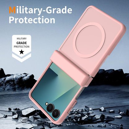 For Galaxy Z Flip8 5G Skin Feel TPU Hybrid PC Magnetic Phone Case with Hinge Cover - Pink - EDA009867903C