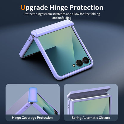 For Galaxy Z Flip8 5G Skin Feel TPU Hybrid PC Magnetic Phone Case with Hinge Cover - Purple - EDA009867903D