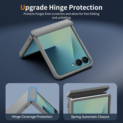 For Galaxy Z Flip8 5G Skin Feel TPU Hybrid PC Magnetic Phone Case with Hinge Cover - Dark Grey - EDA009867903E