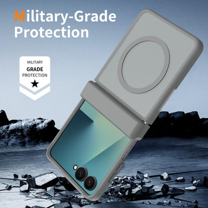 For Galaxy Z Flip8 5G Skin Feel TPU Hybrid PC Magnetic Phone Case with Hinge Cover - Dark Grey - EDA009867903E