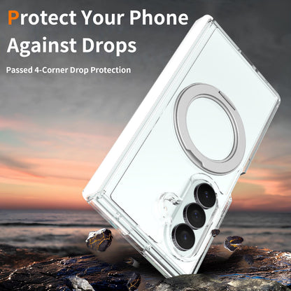 For Galaxy Z Fold8 Ultra 5G Scratch-proof Transparent Rotating Holder Magnetic Phone Case with Hinge Cover - Default - EDA009868302