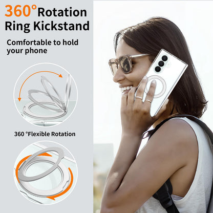 For Galaxy Z Fold8 Ultra 5G Scratch-proof Transparent Rotating Holder Magnetic Phone Case with Hinge Cover - Default - EDA009868302