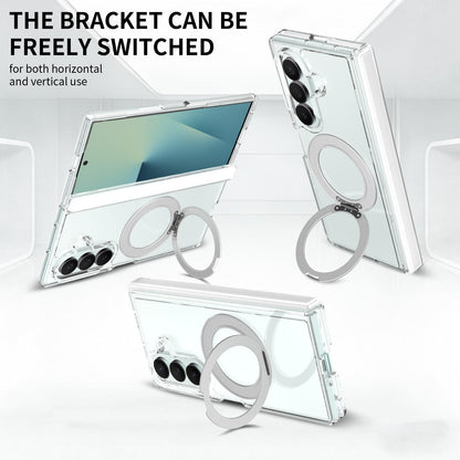 For Galaxy Z Fold8 Ultra 5G Scratch-proof Transparent Rotating Holder Magnetic Phone Case with Hinge Cover - Default - EDA009868302
