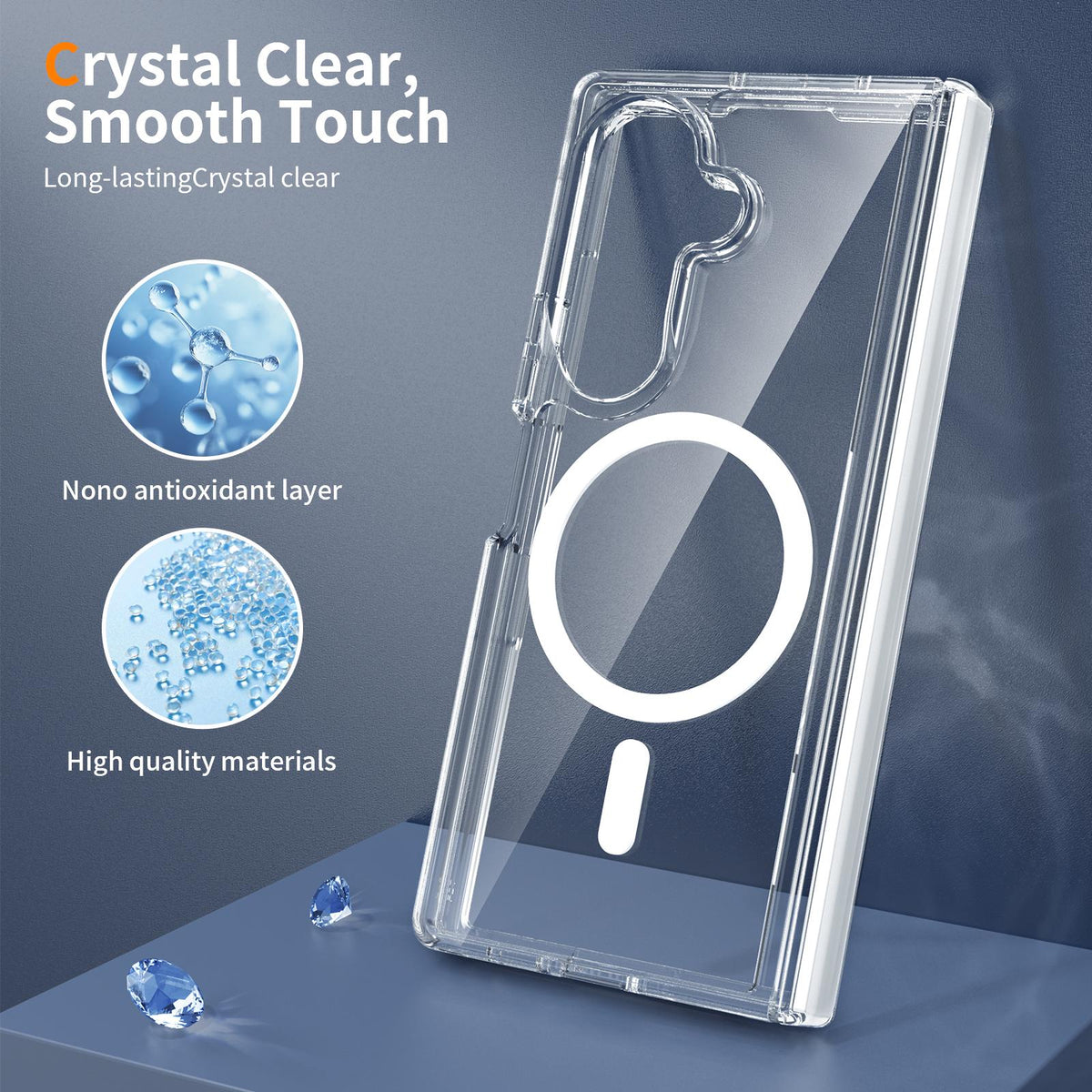For Galaxy Z Fold8 Ultra 5G Scratch-proof Transparent Magnetic Phone Case with Hinge Cover - Default - EDA009868402