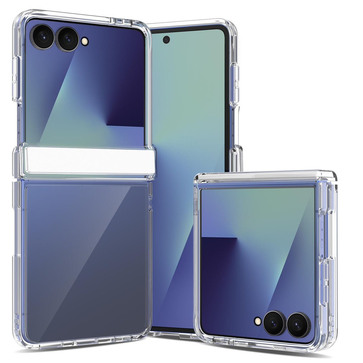 For Galaxy Z Flip8 5G Acrylic Scratch-proof Transparent Phone Case with Hinge Cover - Default - EDA009868603