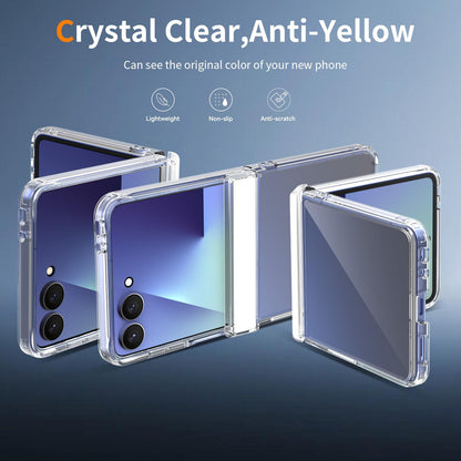 For Galaxy Z Flip8 5G Acrylic Scratch-proof Transparent Phone Case with Hinge Cover - Default - EDA009868603