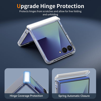 For Galaxy Z Flip8 5G Acrylic Scratch-proof Transparent Phone Case with Hinge Cover - Default - EDA009868603