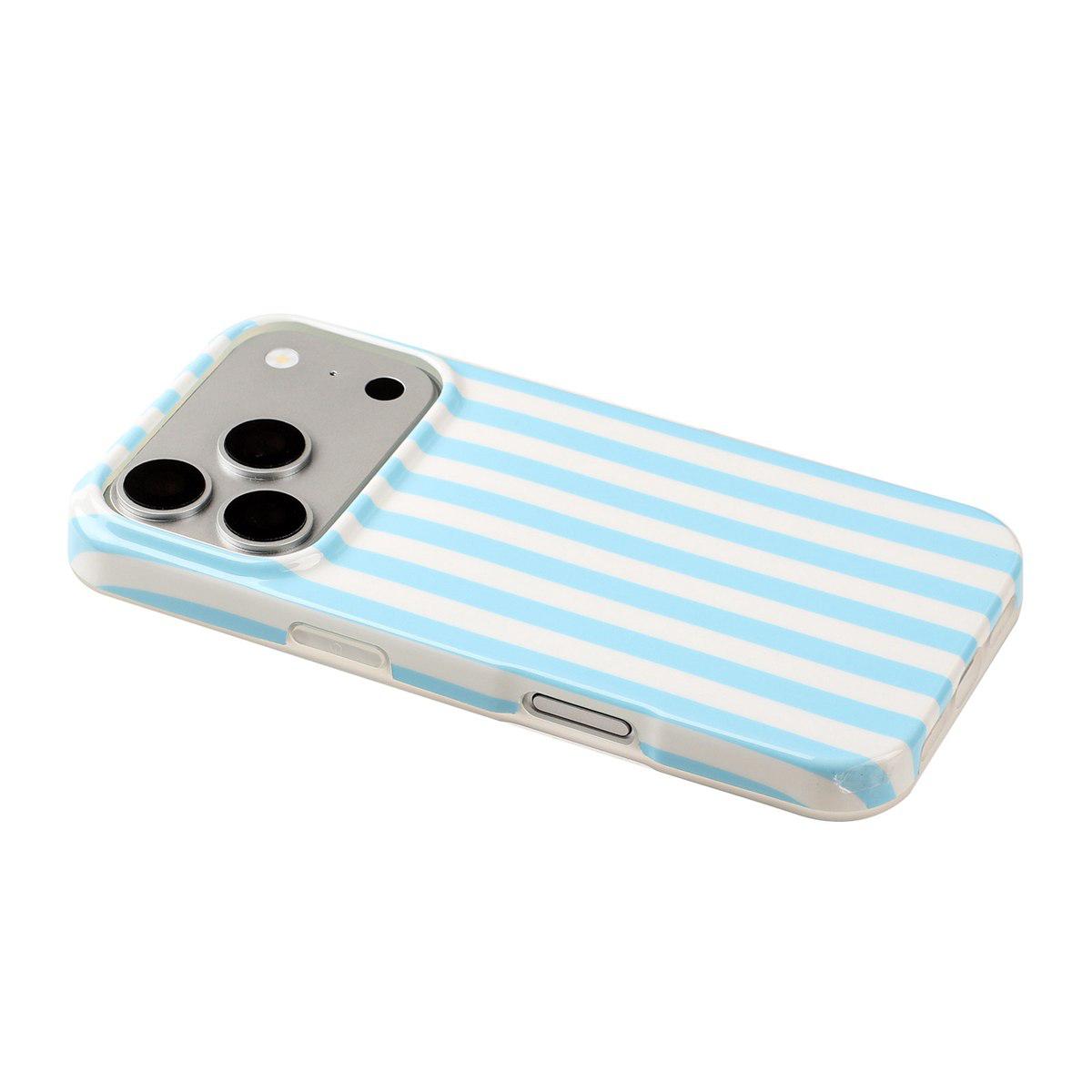 For iPhone 18 Pro Max Full Coverage IMD Printed Vertical Stripes TPU Phone Case - Blue - EDA009871301B