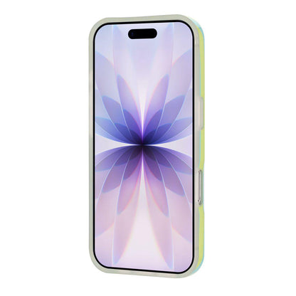 For iPhone 18 Pro Max Full Coverage IMD Printed Vertical Stripes TPU Phone Case - Yellow Green - EDA009871301D