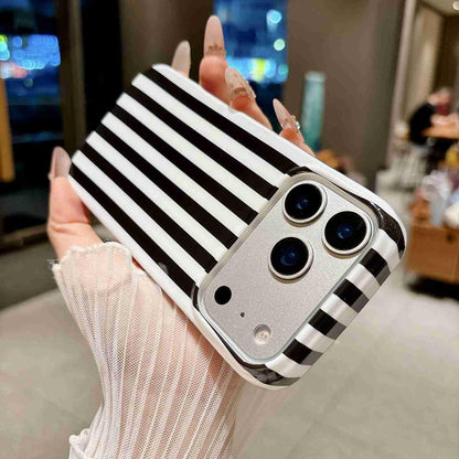 For iPhone 18 Pro Max Full Coverage IMD Printed Vertical Stripes TPU Phone Case - Black - EDA009871301F