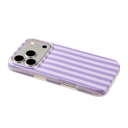 For iPhone 18 Pro Full Coverage IMD Printed Vertical Stripes TPU Phone Case - Purple - EDA009871302C