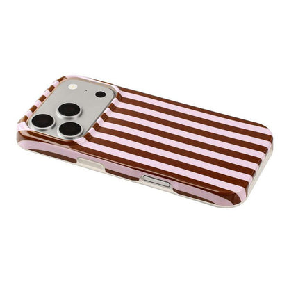 For iPhone 17 Pro Full Coverage IMD Printed Vertical Stripes TPU Phone Case - Coffee - EDA009871304E