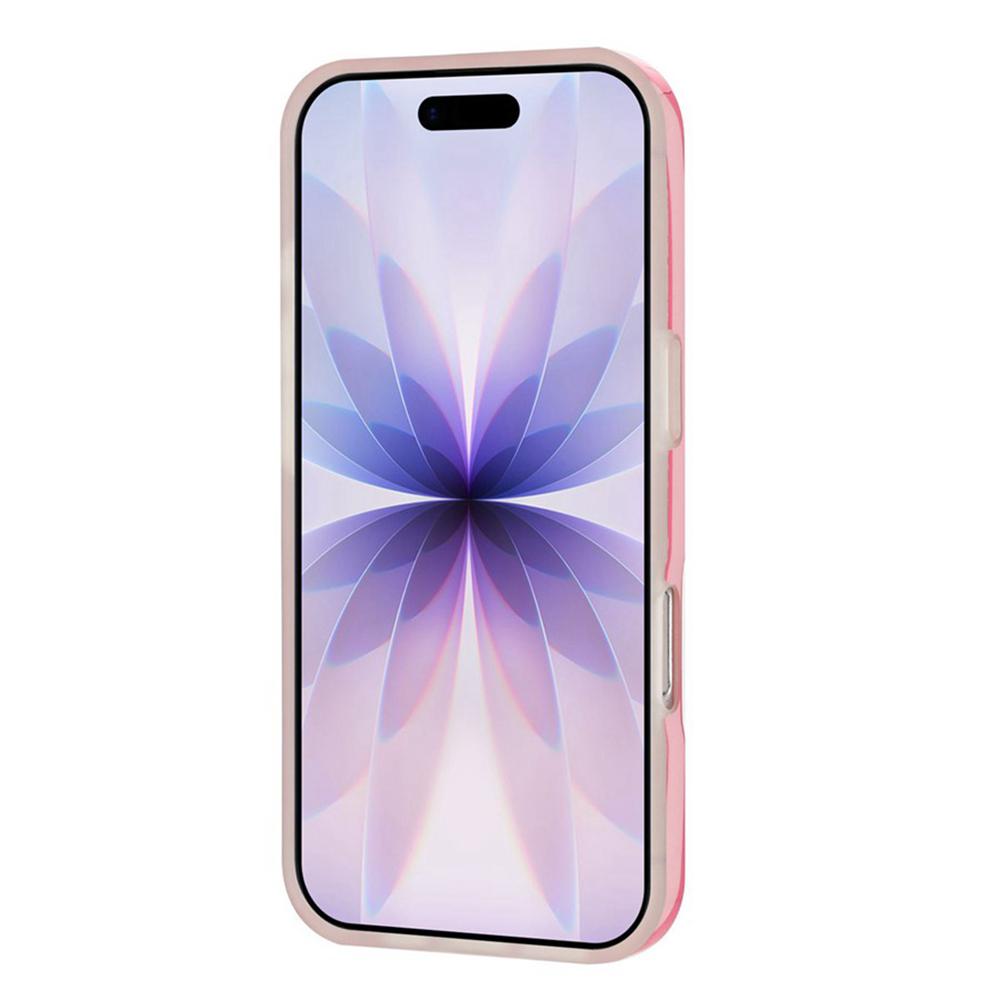 For iPhone 16 Pro Full Coverage IMD Printed Vertical Stripes TPU Phone Case - Pink - EDA009871307A
