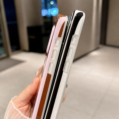 For iPhone 16 Pro Full Coverage IMD Printed Vertical Stripes TPU Phone Case - Pink - EDA009871307A