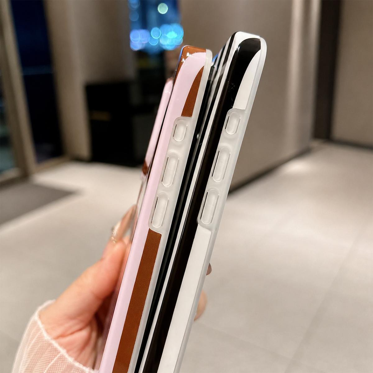 For iPhone 16 Pro Full Coverage IMD Printed Vertical Stripes TPU Phone Case - Black - EDA009871307F