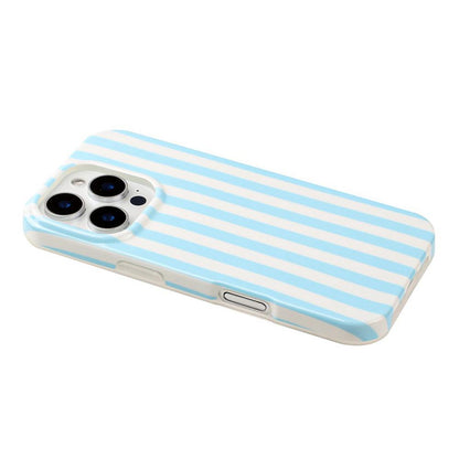 For iPhone 14 Pro Full Coverage IMD Printed Vertical Stripes TPU Phone Case - Blue - EDA009871315B