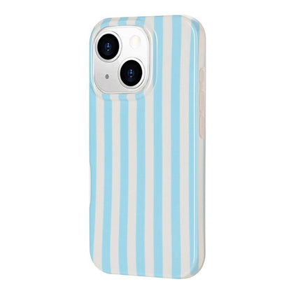 For iPhone 13 Pro Max Full Coverage IMD Printed Vertical Stripes TPU Phone Case - Blue - EDA009871318B