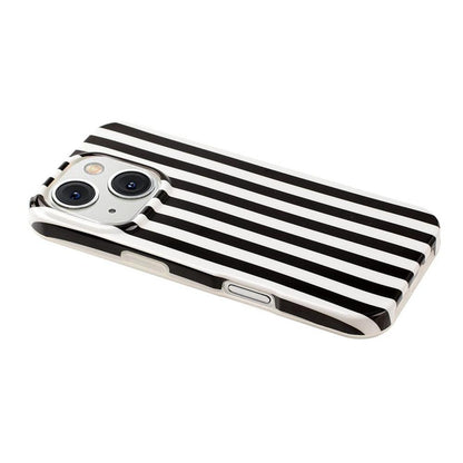 For iPhone 13 Pro Max Full Coverage IMD Printed Vertical Stripes TPU Phone Case - Black - EDA009871318F
