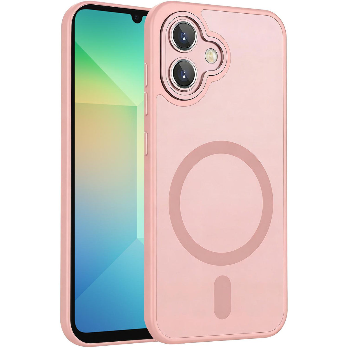 For Galaxy A06 5G XDcase Skin Feel Magnetic Frosted Phone Case with Lens Film - Pink - EDA009873201A